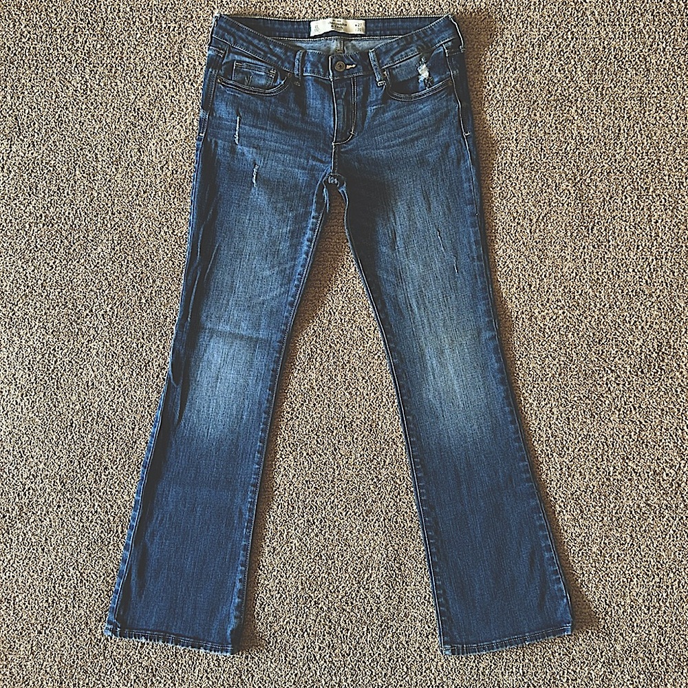 The A & F Boot Cut Jeans Low Rise Medium Wash Stretch Denim Sz 4 S 31L VG/EUC